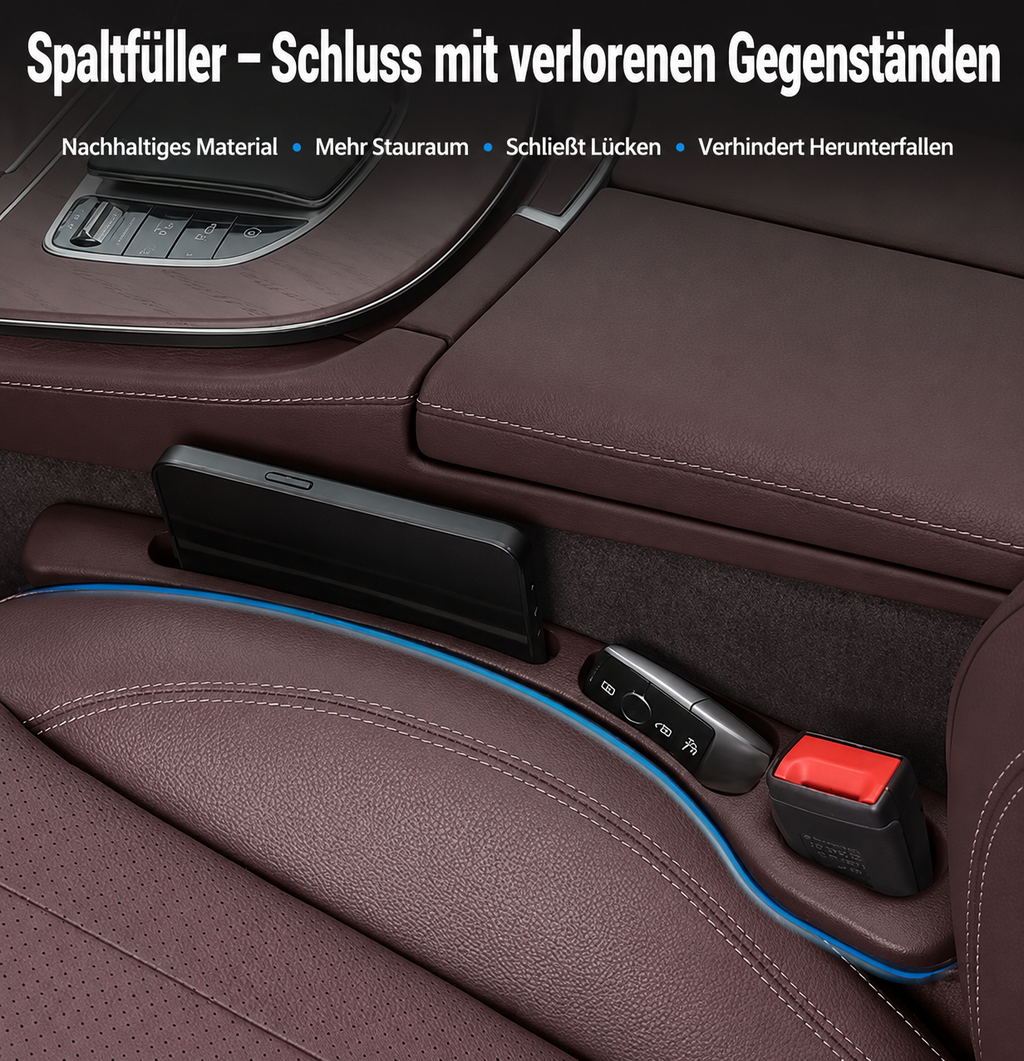 2er-Set Autositz-Spaltfüller aus hochwertigem Kunstleder