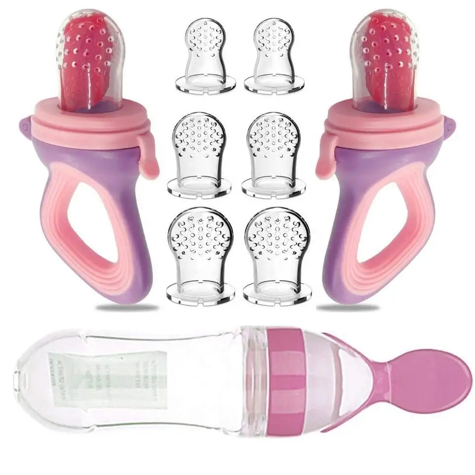 Baby Quetschflasche mit Silikonlöffel für Brei & Beikost