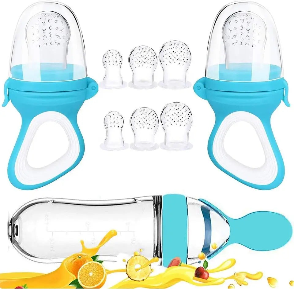 Baby Quetschflasche mit Silikonlöffel für Brei & Beikost