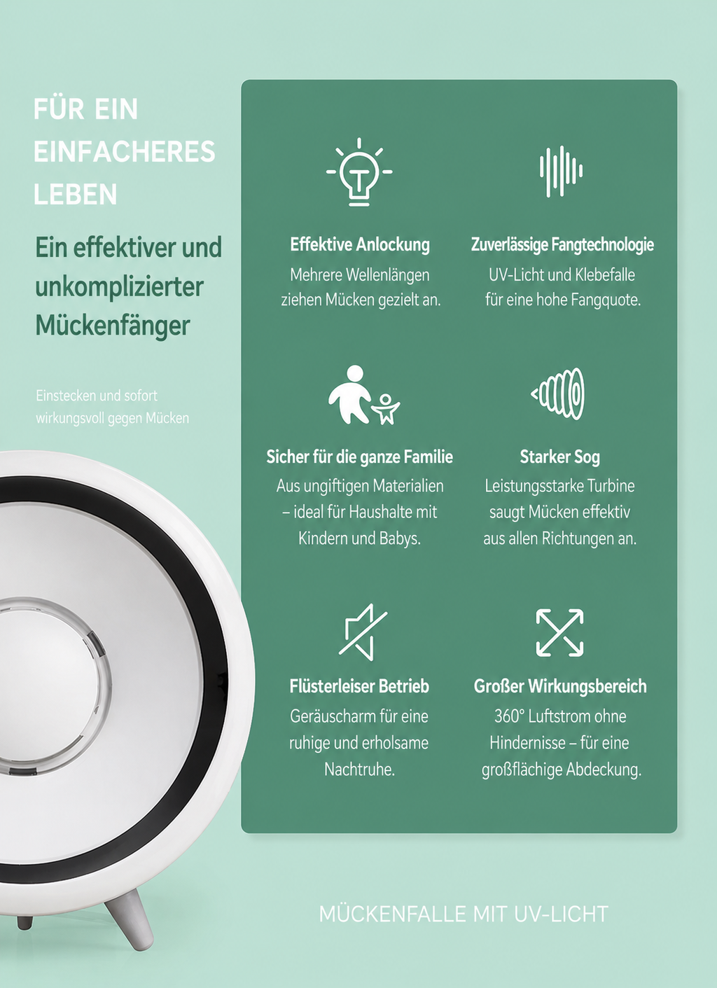 Mückenfalle mit UV-Licht