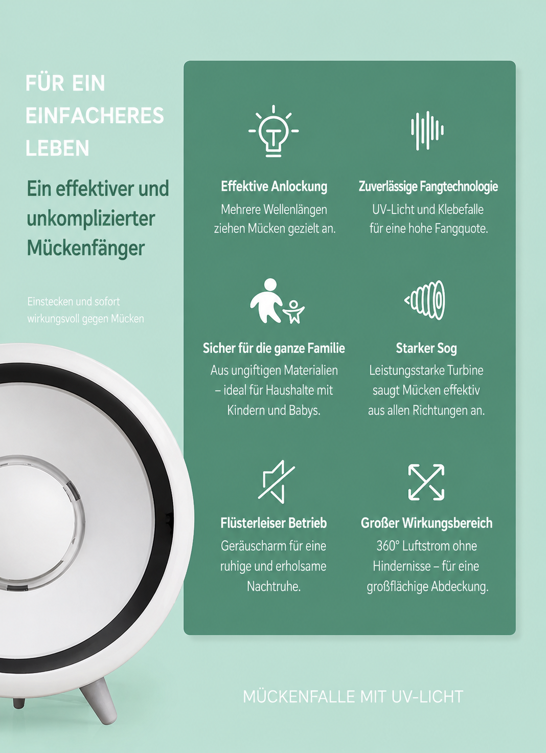 Mückenfalle mit UV-Licht