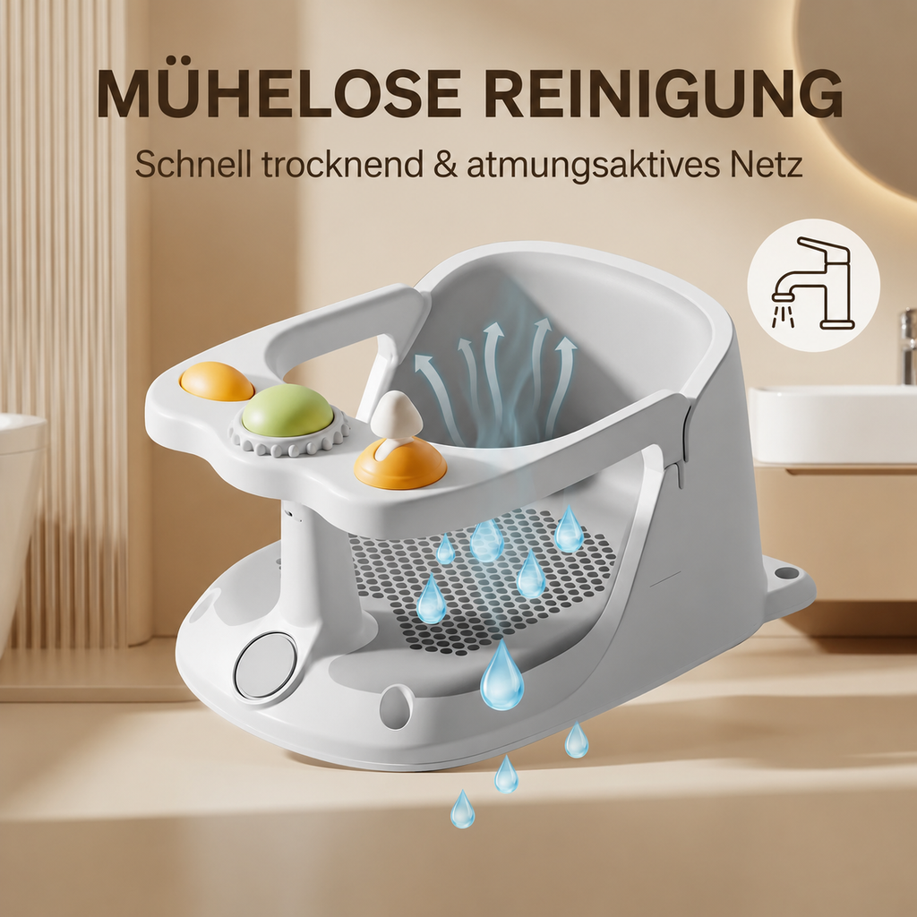 Baby Badesitz mit Spielzeug – Sicher & Rutschfest